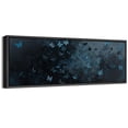 thumbnail image 1 of Large Framed Canvas Print Mystical Blue Butterflies Framed Canvas - Dark Moody Nature Wall Art Decorative Ready to Hang Painting for Living room Bedroom - 60"x20" Black Frame, 1 of 9