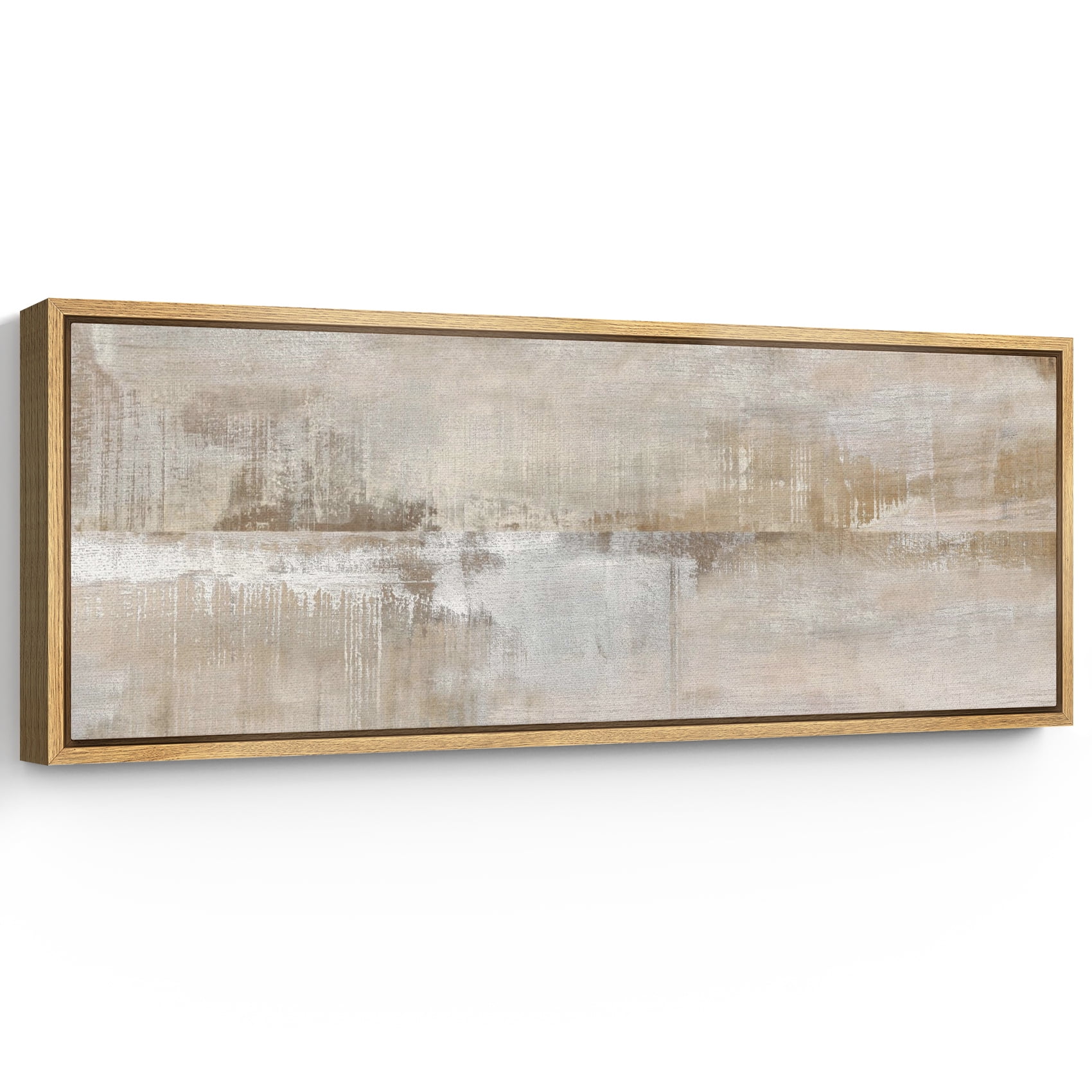Large Framed Canvas Print Neutral Beige and White Textured with a ...