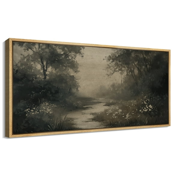 Large Framed Canvas Print The Abstract Modern Wall Art Decorative Ready to Hang Painting for Living room Bedroom - 60"x30" Natural Frame