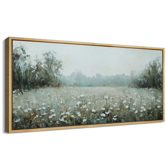 Large Framed Canvas Print The Abstract Modern Wall Art Decorative Ready to Hang Painting for Living room Bedroom - 60"x30" Natural Frame