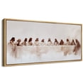 thumbnail image 1 of Large Framed Canvas Print The Last Supper Wall Art Decorative Ready to Hang Painting for Living room Bedroom - 60"x30" Natural Frame, 1 of 7