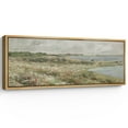 thumbnail image 1 of Large Framed Canvas Print Vintage Countryside Landscape with Blooming FlowersWall Art Decorative Ready to Hang Painting for Living room Bedroom 60x20 inches Natural Frame, 1 of 7