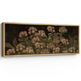 thumbnail image 1 of Large Framed Canvas Print Vintage Wildflower Print with Greenery on a Black Background Wall Art Decorative Ready to Hang Painting for Living room Bedroom - 60"x20" Natural Frame, 1 of 7