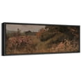 thumbnail image 1 of Large Framed Canvas Print Warm-Toned Landscape with Wildflowers and Foliage Wall Art Decorative Ready to Hang Painting for Living room Bedroom - 60"x20" Black Frame, 1 of 9