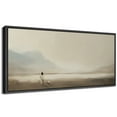 thumbnail image 1 of Large Framed Canvas Print A lonely figure walking through the quiet landscape Wall Art Decorative Ready to Hang Painting for Living room Bedroom - 60"x30" Black Frame, 1 of 9