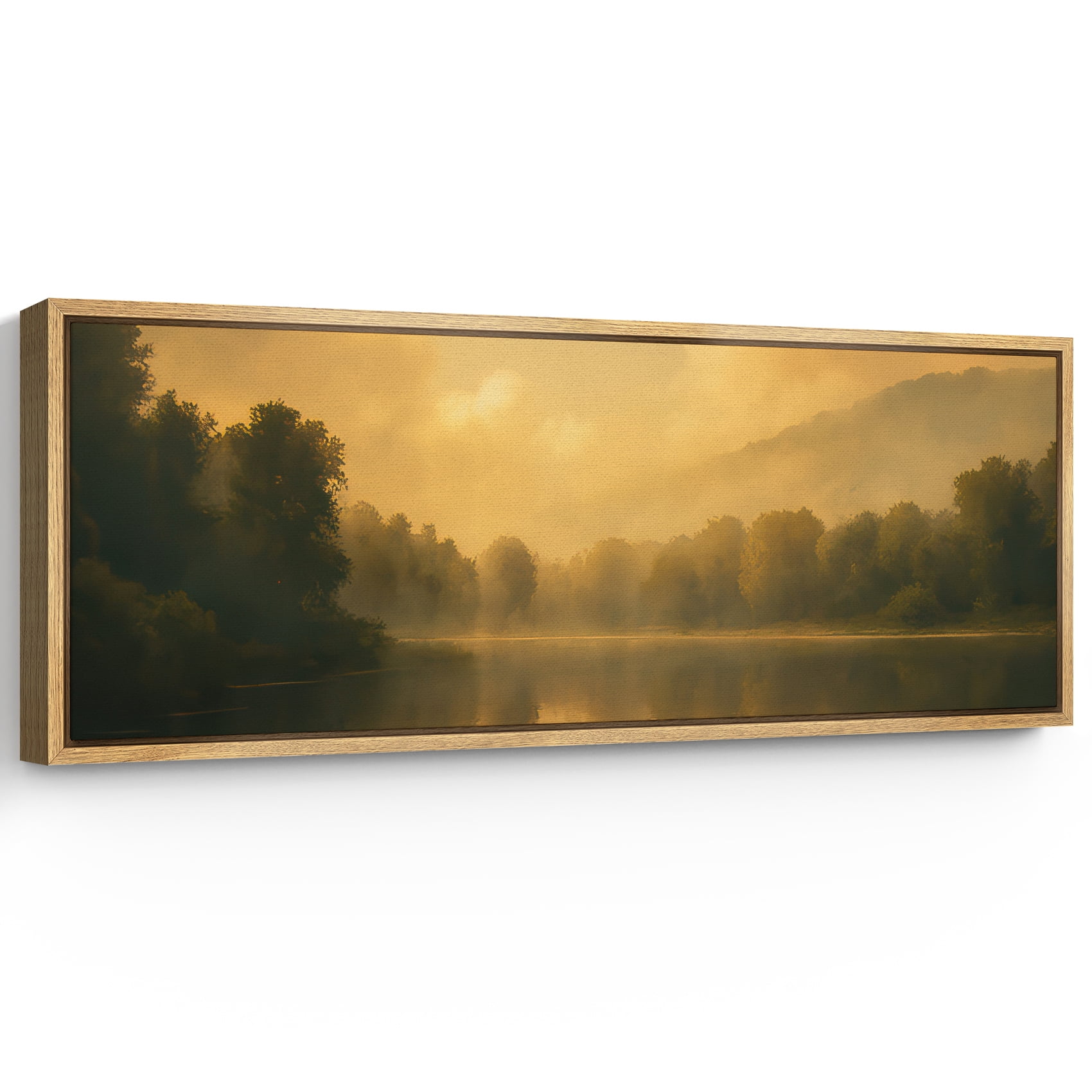 Large Framed Canvas Wall Art Abstract Lake Mountain Landscape Print for ...