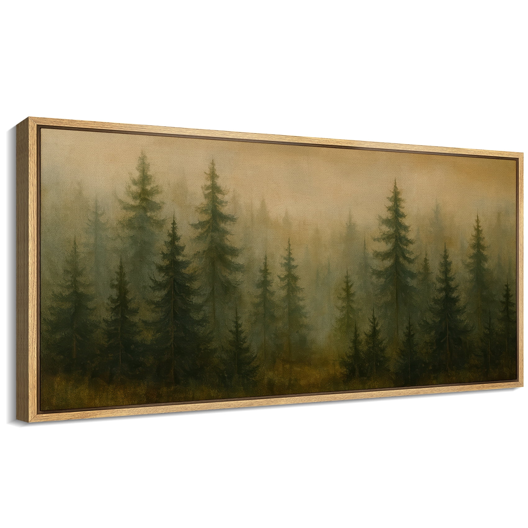 Large Framed Canvas Wall Art Pine Trees Forest Landscape Print for ...