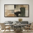 thumbnail image 1 of Large Framed Canvas Wall Art Print Neutral Abstract Landscape with Green and Black Accents for Living Room Decoration - 60"x30" Black Frame, 1 of 8