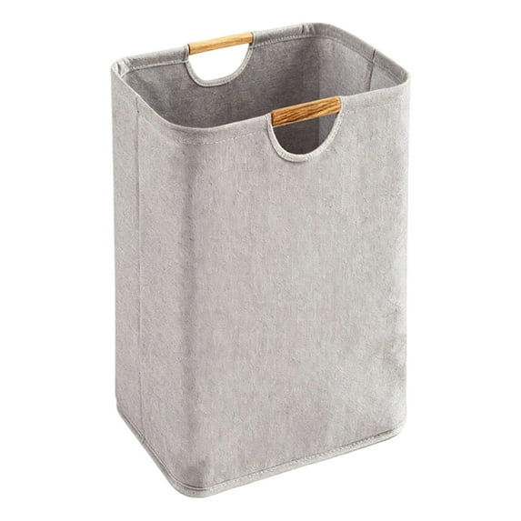 Large Freestanding Laundry Hamper with Handles, Foldable Waterproof Fabric Laundry Basket for Bathroom, Bedroom & Dorm Use(Dark Gray,Small)