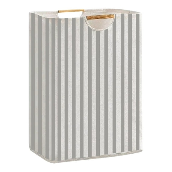 Large Freestanding Laundry Hamper with Handles, Foldable Waterproof Fabric Laundry Basket for Bathroom, Bedroom & Dorm Use(Grey,Medium)