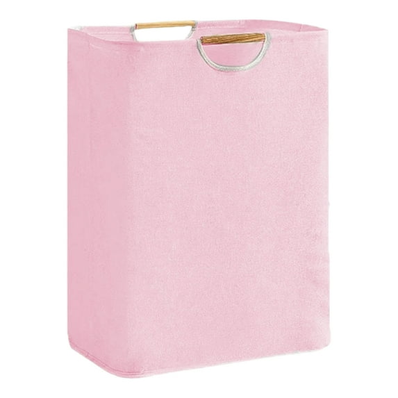 Large Freestanding Laundry Hamper with Handles, Foldable Waterproof Fabric Laundry Basket for Bathroom, Bedroom & Dorm Use(Pink,Medium)