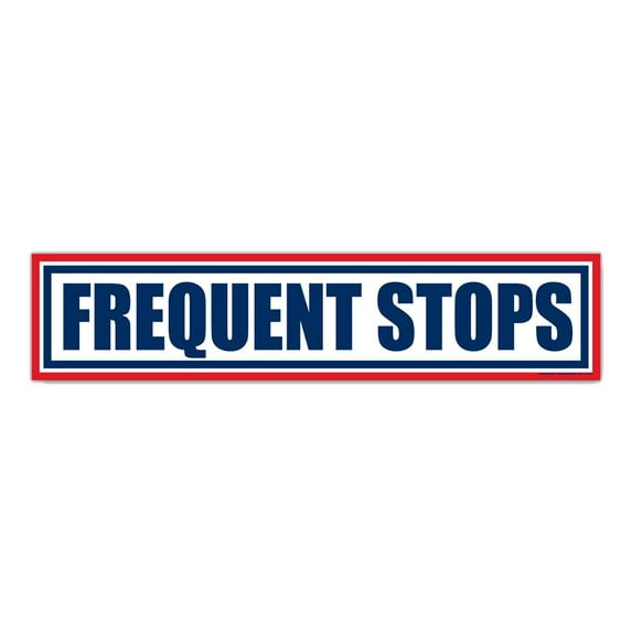 Large Frequent Stops Vehicle Magnet - Mail Delivery, Rural Route Mail Carrier, Meter Reader, Courier - 18" x 4" Strip Magnet