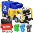 thumbnail image 1 of Large Friction Powered Garbage Truck Toy Set, Includes 1 Dumpster, 3 Trash Bins, and 30 Learning Cards for Kids, Boy Toys Birthday Gift, 1 of 10