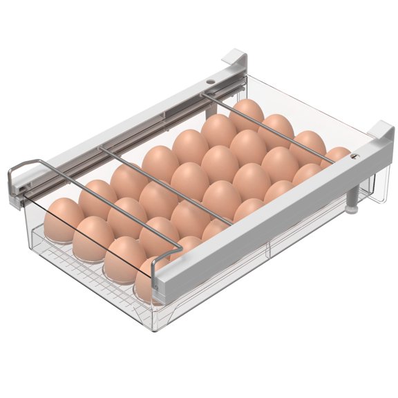 Large Fridge Organizer Drawer with 28 Grid Removable Egg Tray
