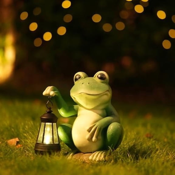 Large Frog Garden Decor for Outside Solar Powered Sculptures for Yard Cute Animal Statues Housewarming Outdoor Ornaments$$Tools & Hardware Other