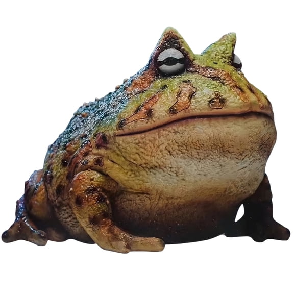 Large Frog Garden Statue Realistic Resin Animal Sculpture for Outdoor Yard Art Decor, Perfect Spring Summer Decorations for Front Porch Patio and Ornament, 7.8" D