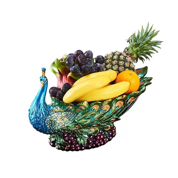 Large Fruit Tray European-style Living Room Household Snack Tray Dried Fruit Tray Desktop Decorative Ornaments Home Storage Peacock Fruit Tray