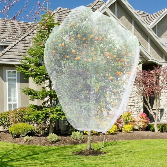 Large Fruit Tree Netting with Drawstring and Zipper, 10 * 10FT Garden for Protection, Insect Bird Trees, Protection from Anti Birds, Bugs,Cicadas, Insects