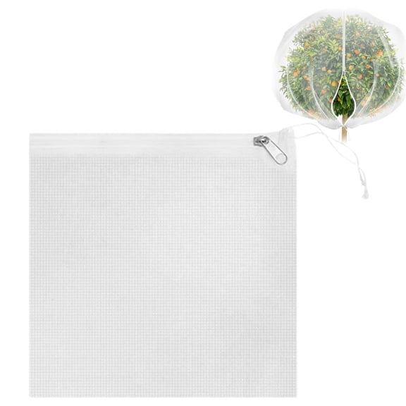 Large Fruit Tree Netting for Protecting Fruit from Squirrels Birds Bug Pests, 71 x 86 in Easy Install Fruit Tree Protection Cover with Zipper and Drawstring for Blueberry Cherry Peach Apple Bushes