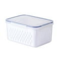 thumbnail image 1 of Large Fruit and Vegetable Storage Containers for Refrigerator with Draining Colander and Lid | 2-Piece Set | Airtight Produce Organizer Bins | Microwave & Dishwasher Safe, Size L, 1 of 4