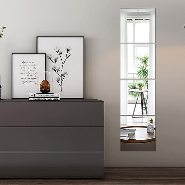 Large Full Body Wall Mirrors, 4pcs 12"x12" Acrylic Plexiglass Mirror