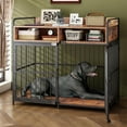 thumbnail image 1 of Large Furniture Dog Crate, Dog Kennel Indoor, Wood Dog Cage Table with Drawers Storage, 1 of 7