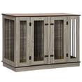 thumbnail image 1 of Large Furniture Style Dog Crate with Removable Panel Dark Walnut, 1 of 4