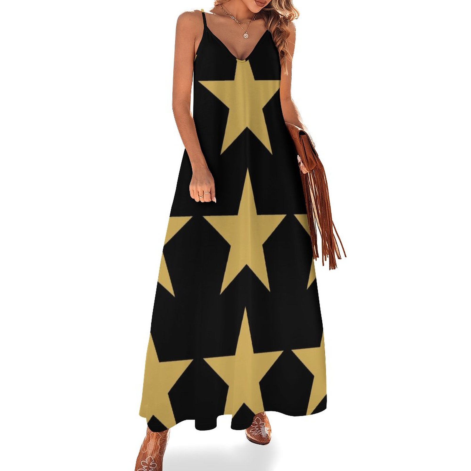 Large GOLD and BLACK STARS Sleeveless Dress Woman clothes festival outfit women Aesthetic clothing women formal occasion dresses - Walmart.com Large GOLD and BLACK STARS Sleeveless Dress Woman clothes festival outfit women Aesthetic clothing women formal occasion dresses - Walmart.com