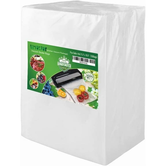 Large Gallon 4mil 11.5" x 18.5" Thick Vacuum Sealer Bags with Commercial Grade, BPA Free, Heavy Duty.Vacuum Sealer Freezer Bags Compatible with Any Sealer Machine