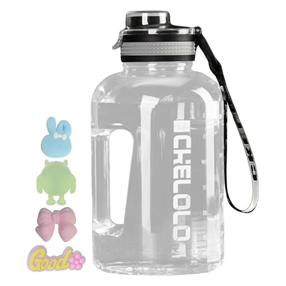 Large Gallon Water Bottle With Handle Leakproof Motivational Jug For Outdoor Camping Fitness Sports Hydration Container