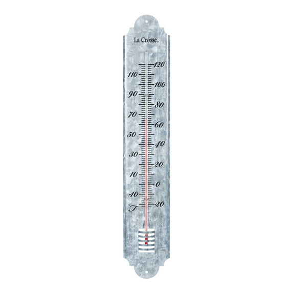 La Crosse 19.50 inch Galvanized Metal Analog Vertical Thermometer, 204-1550