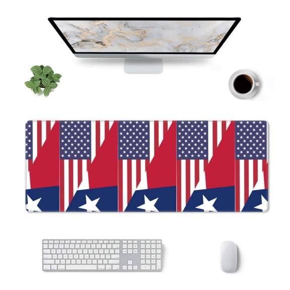 Large Gaming Mouse Mat America Texas Flag Long Extended Mousepad Desk Mat Non-Slip Rubber Micepads (31.5 X 11.8 Inches)
