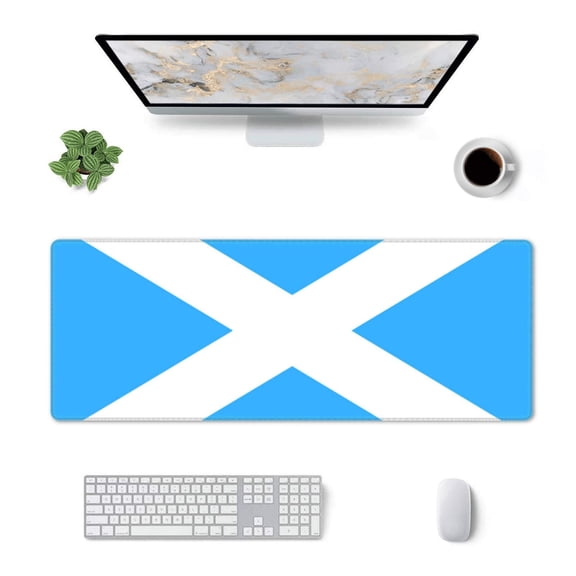 Large Gaming Mouse Mat Flag Of Scotland Long Extended Mousepad Desk Mat Non-Slip Rubber Micepads (31.5 X 11.8 Inches)
