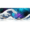 thumbnail image 1 of Large Gaming Mouse Mat/Pad with Non-Slip Rubber Base,Stitched Edge,Desk mat for Laptop,Computer & PC, Wristing Pad for Gamer,Office & Home,11.81''x31.50''x0.12'',Cool Galaxy and Japanese Great Wave, 1 of 6