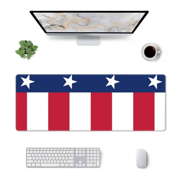 Large Gaming Mouse Mat Texas Flag Long Extended Mousepad Desk Mat Non-Slip Rubber Micepads (31.5 X 11.8 Inches)