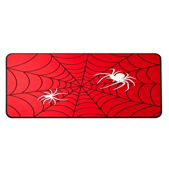 Large Gaming Mouse Pad, 30x12in XL Red Spider Web Desk Mat with Non-Slip Rubber Base, Stitched Edges for Office Home Gaming