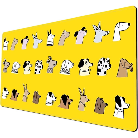 Large Gaming Mouse Pad (31.5×15.7), Non-Slip Rubber Base and Reinforced Lock Edges, XXL Extended Mousepad for Work, Game, Desk mat, Desktop Decoration | Cartoon Dog