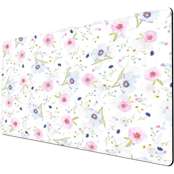 Large Gaming Mouse Pad (31.5×15.7), Non-Slip Rubber Base and Reinforced Lock Edges, XXL Extended Mousepad for Work, Game, Desk mat, Desktop Decoration | Flower Vine