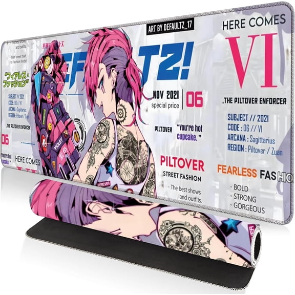 Large Gaming Mouse Pad 31.5 x 11.8 Inches XXL Extended for Mouse and Keyboard Non-Slip and Water Resistant Surface with Anime Cute Girl Design Vi Ideal for Competitive Gaming League
