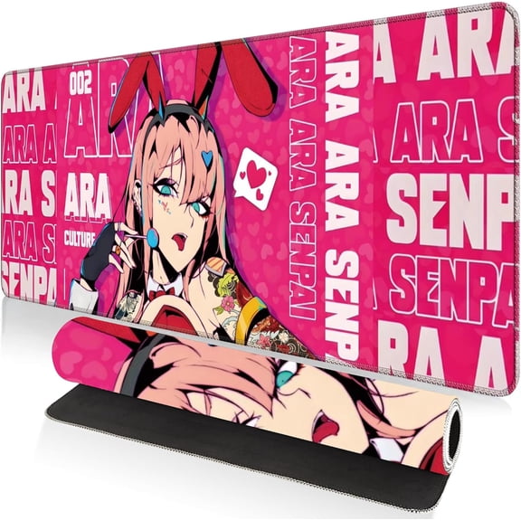 Large Gaming Mouse Pad 31.5 x 11.8 Inches XXL Extended for Mouse and Keyboard Non-Slip and Water Resistant Surface with Anime Cute Girl Design Zero Dwo Ideal for Competitive Gaming League