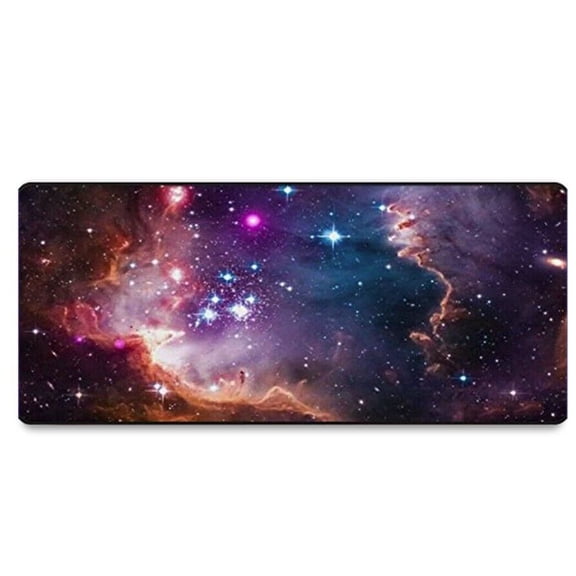 Large Gaming Mouse Pad 31x12 Inch, Extended Desk Mat with Stitched Edges, Non-Slip Rubber Base, Machine Washable Keyboard Mousepad