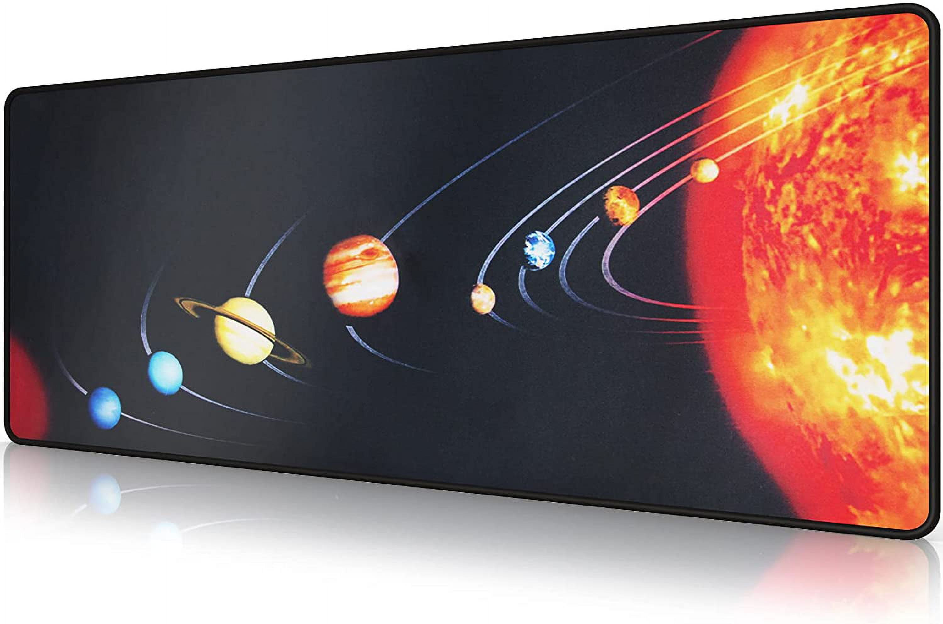 Large Gaming Mouse Pad 800 X 300 X 3mm with Stitched Edges,Extended Mousepad,Durable Non-Slip Natural Rubber Base,Washable Keyboard Pad,Desk Pad for Gamer,Office & Home-Planet