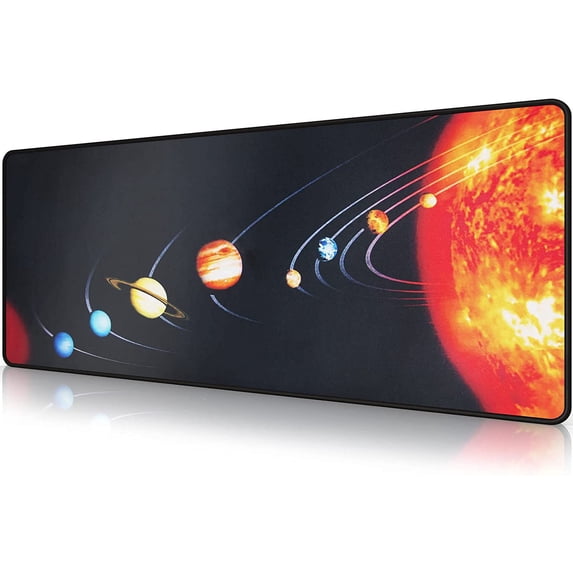 Large Gaming Mouse Pad 800 X 300 X 3mm with Stitched Edges,Extended Mousepad,Durable Non-Slip Natural Rubber Base,Washable Keyboard Pad,Desk Pad for Gamer,Office & Home-Planet