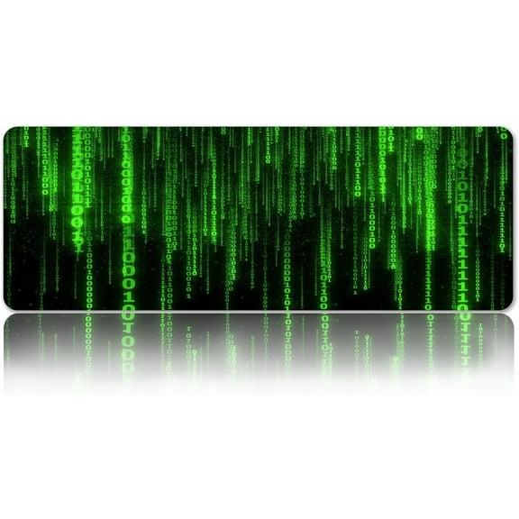 Large Gaming Mouse Pad - Abstract Hacker Code Large Office Decor Desk Mat, Non-Slip Rubber Desk Pad, Laptop Computer Mouse Pad, Waterproof Solid Mouse Mat for Home, 31.5'''' x 11.8'''' BDMYSE22