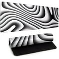 thumbnail image 1 of Large Gaming Mouse Pad Anime Black and White Wave Mouse Pad Big Desk Pad with Non-Slip Rubber Base Computer Keyboard Mat for Office Home School31.5''x11.8'', 1 of 16