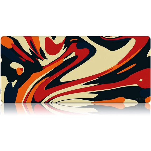 Large Gaming Mouse Pad,Computer Laptop Keyboard XXL Mouse Mat,Durable Non-Slip Rubber Base and Waterproof Smooth Surface Desk Pad(90x40 B23line)