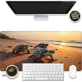 thumbnail image 1 of Large Gaming Mouse Pad for Desk, Baby Turtles On Beach Desk Mat, Cute Sea Turtle Desk Pad, 31.5"x11.8" Extended Big Computer Keyboard Mouse Pad with Non-Slip Base and Stitched Edge, 1 of 13