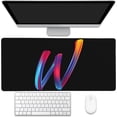 thumbnail image 1 of Large Gaming Mouse Pad for Desk, Colorful Letter W Desk Mat, 35.4"x15.7" Big Mouse Pad with Non-Slip Base and Stitched Edge, Long Computer Keyboard Mouse Mat for Home Office Work, 1 of 6