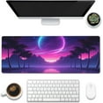 thumbnail image 1 of Large Gaming Mouse Pad for Desk,Cool Retrowave Landscape Desk Mat,Science Fiction Scene Desk Pad, Extended Big Computer Keyboard Mouse Pad with Non-Slip Base and Stitched Edge 31.5"x11.8", 1 of 6