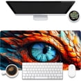 thumbnail image 1 of Large Gaming Mouse Pad for Desk, Dragon Blue Eyes Desk Mat, Dragon Eyes Desk Pad, 31.5"x11.8" Extended Big Computer Keyboard Mouse Pad with Non-Slip Base and Stitched Edge, 1 of 13